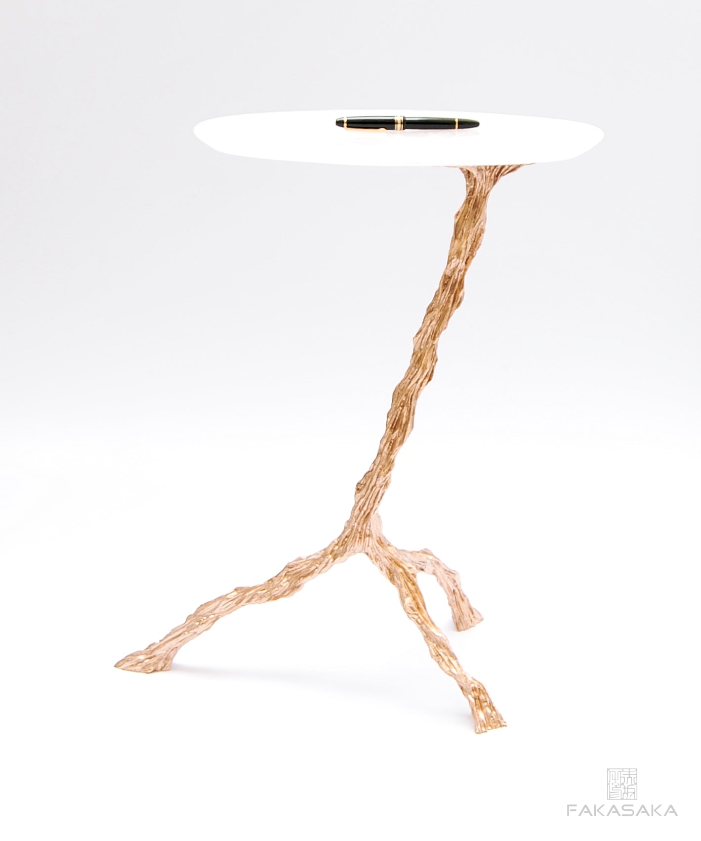 PANCHO DRINK TABLE<br><br>ONYX<br>POLISHED BRONZE