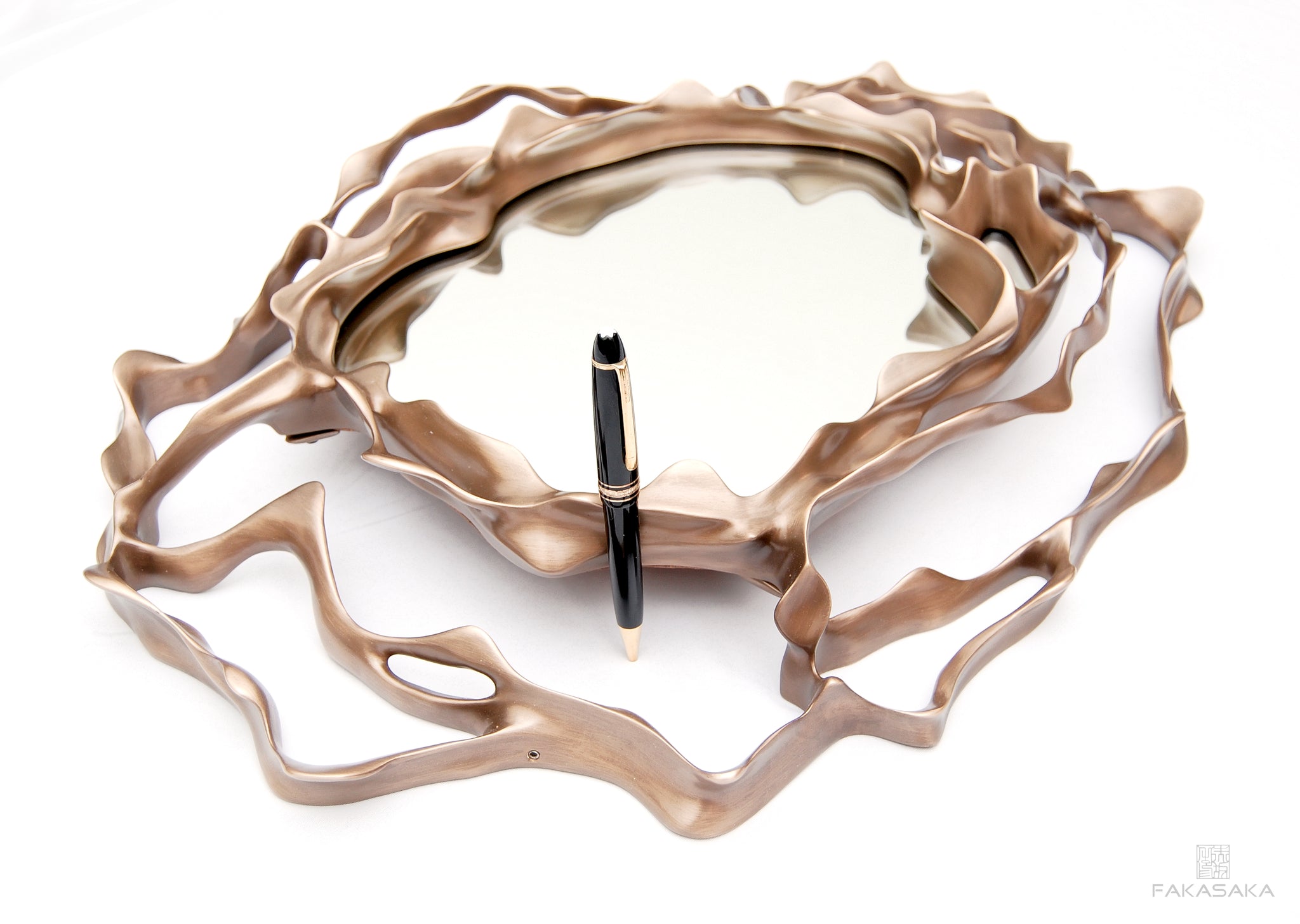 ALEXIA<br><br>MIRROR / CENTERPIECE<br><br>BLACKBROWN BRONZE<br>SILVER MIRROR