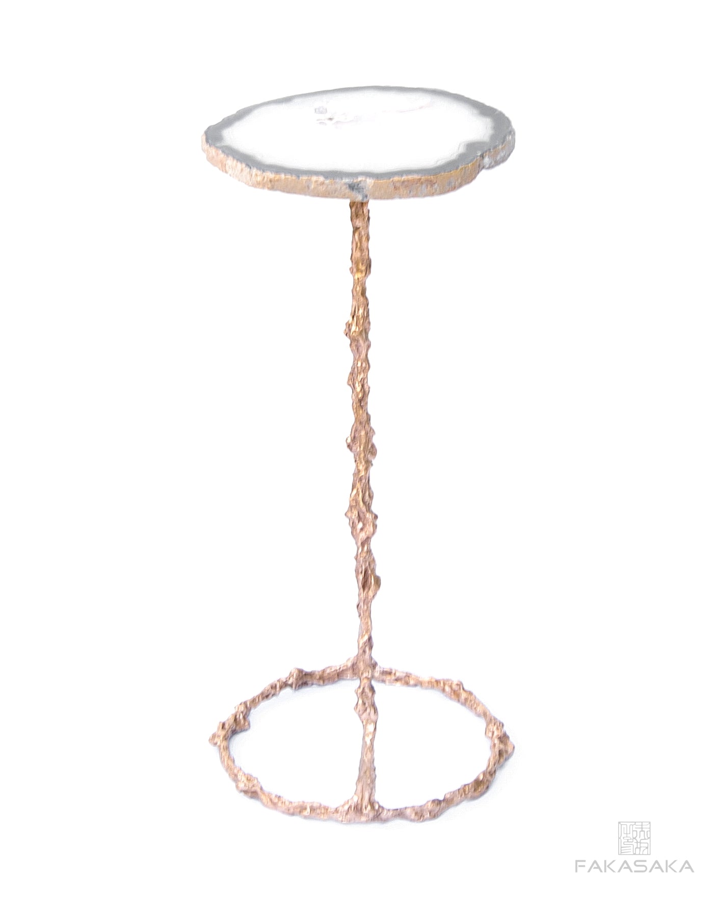 MOBY DRINK TABLE<br><br>AGATE<br>POLISHED BRONZE
