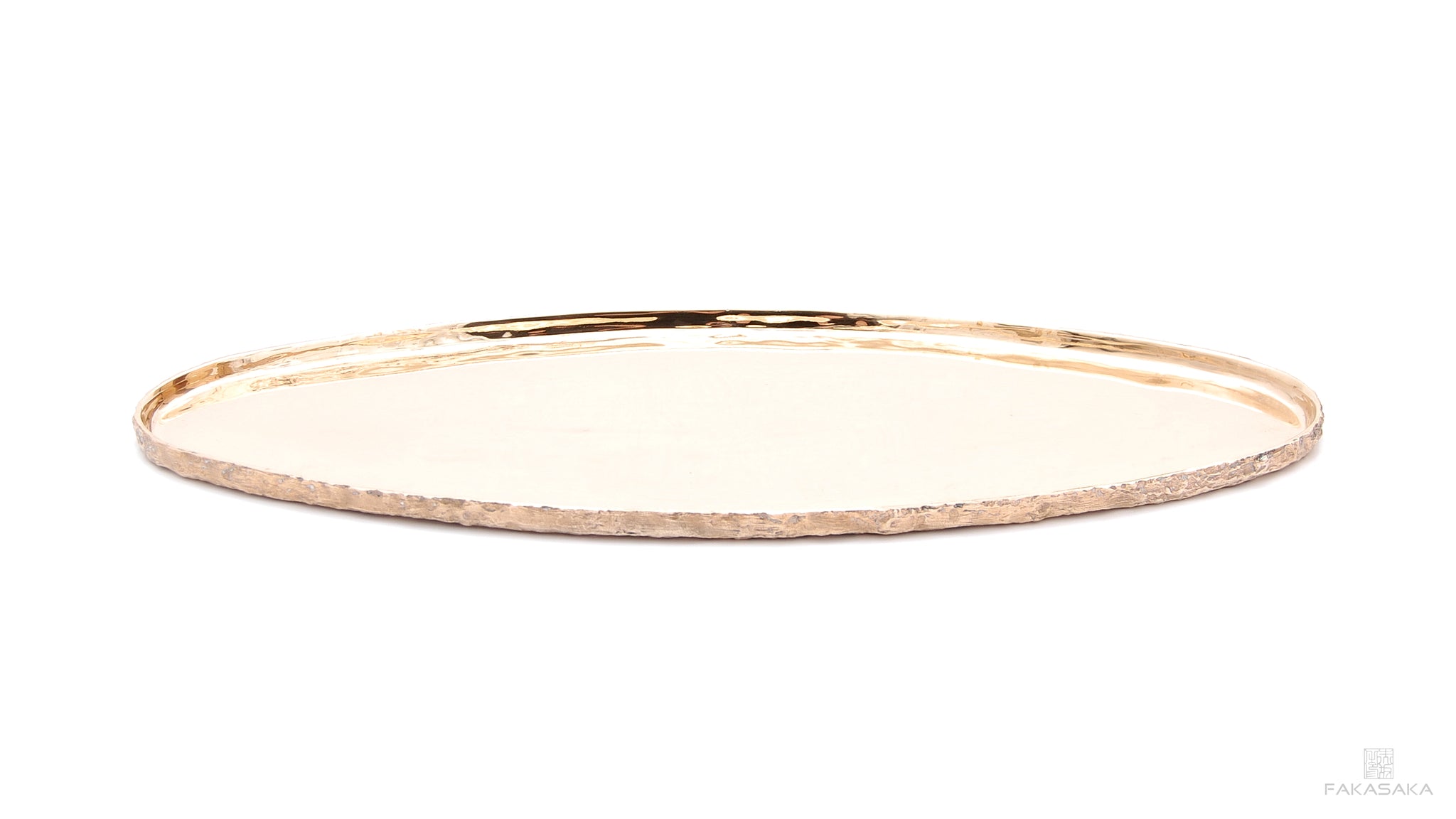 APPLE <br><br>OVAL TRAY / CENTERPIECE / CANDLE TRAY<br><br>POLISHED BRONZE