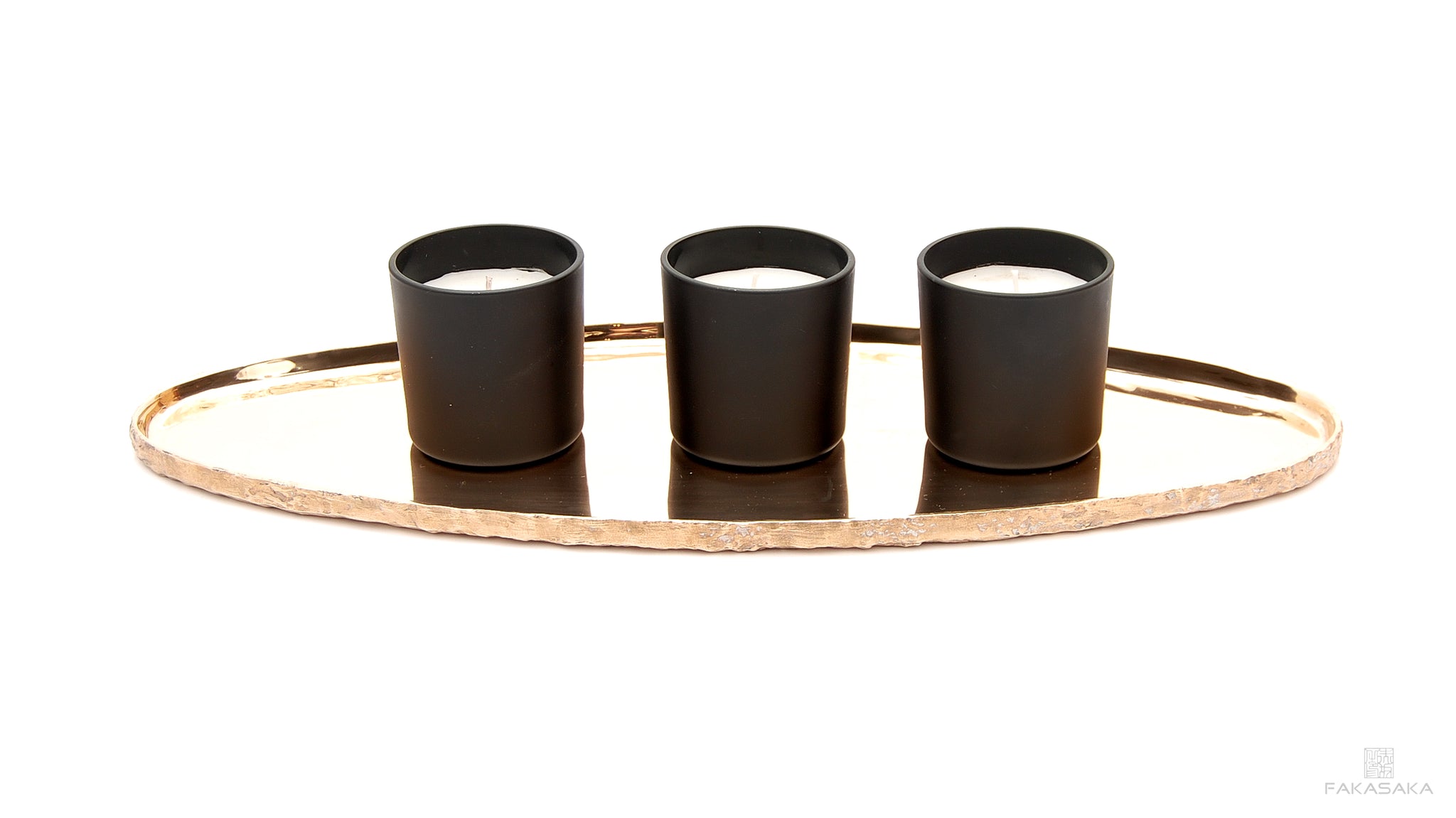 APPLE <br><br>OVAL TRAY / CENTERPIECE / CANDLE TRAY<br><br>POLISHED BRONZE