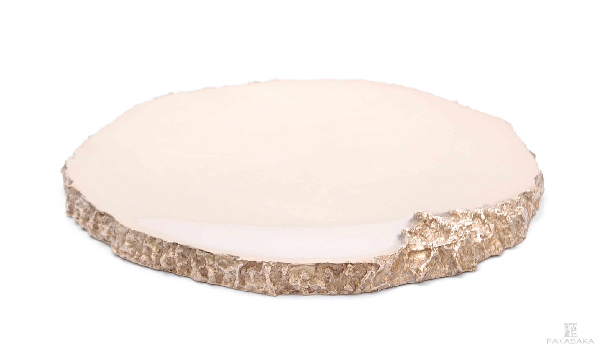 HOPE <br><br>ROUND TRAY / CENTERPIECE / CANDLE TRAY<br><br>POLISHED BRONZE