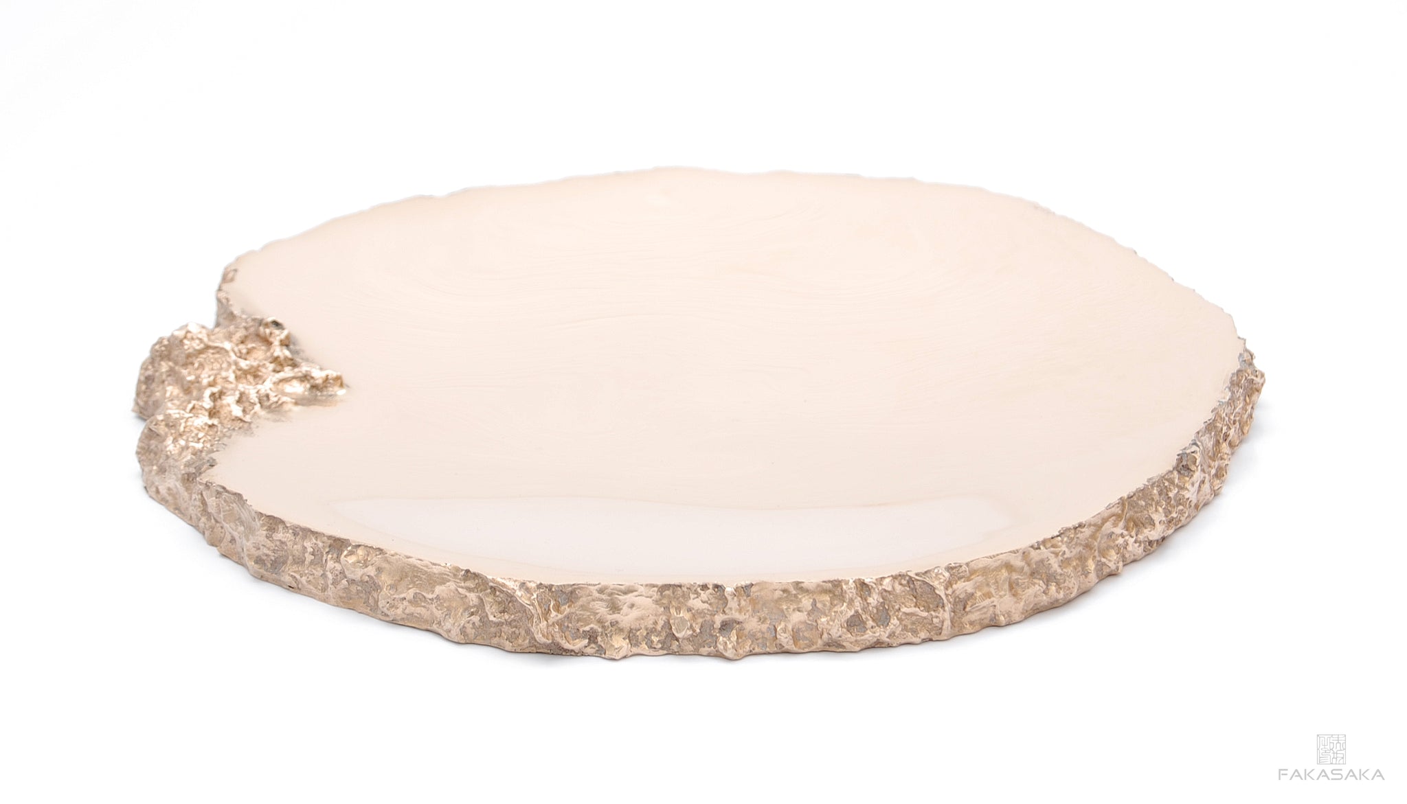 HOPE <br><br>ROUND TRAY / CENTERPIECE / CANDLE TRAY<br><br>POLISHED BRONZE