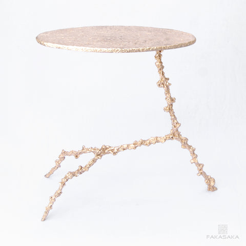 COHEN DRINK TABLE<br><br>BRONZE TOP<br>POLISHED BRONZE