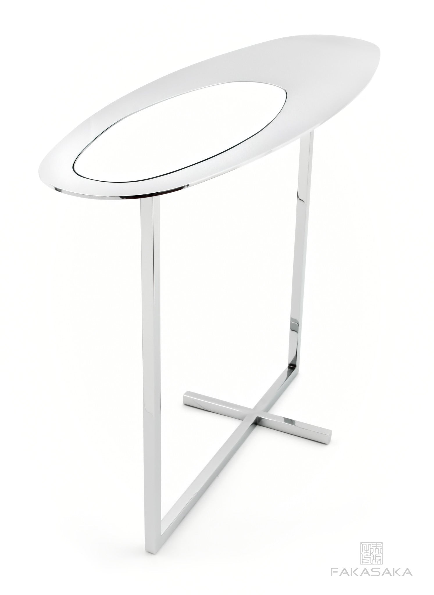 FA24 SIDE TABLE<br><br>MIRROR ON TOP<br>CHROMED