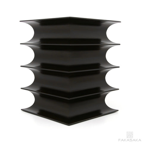 FA9<br><br>STOOL/ SIDE TABLE / DRINK TABLE <br><br>LACQUER BLACK