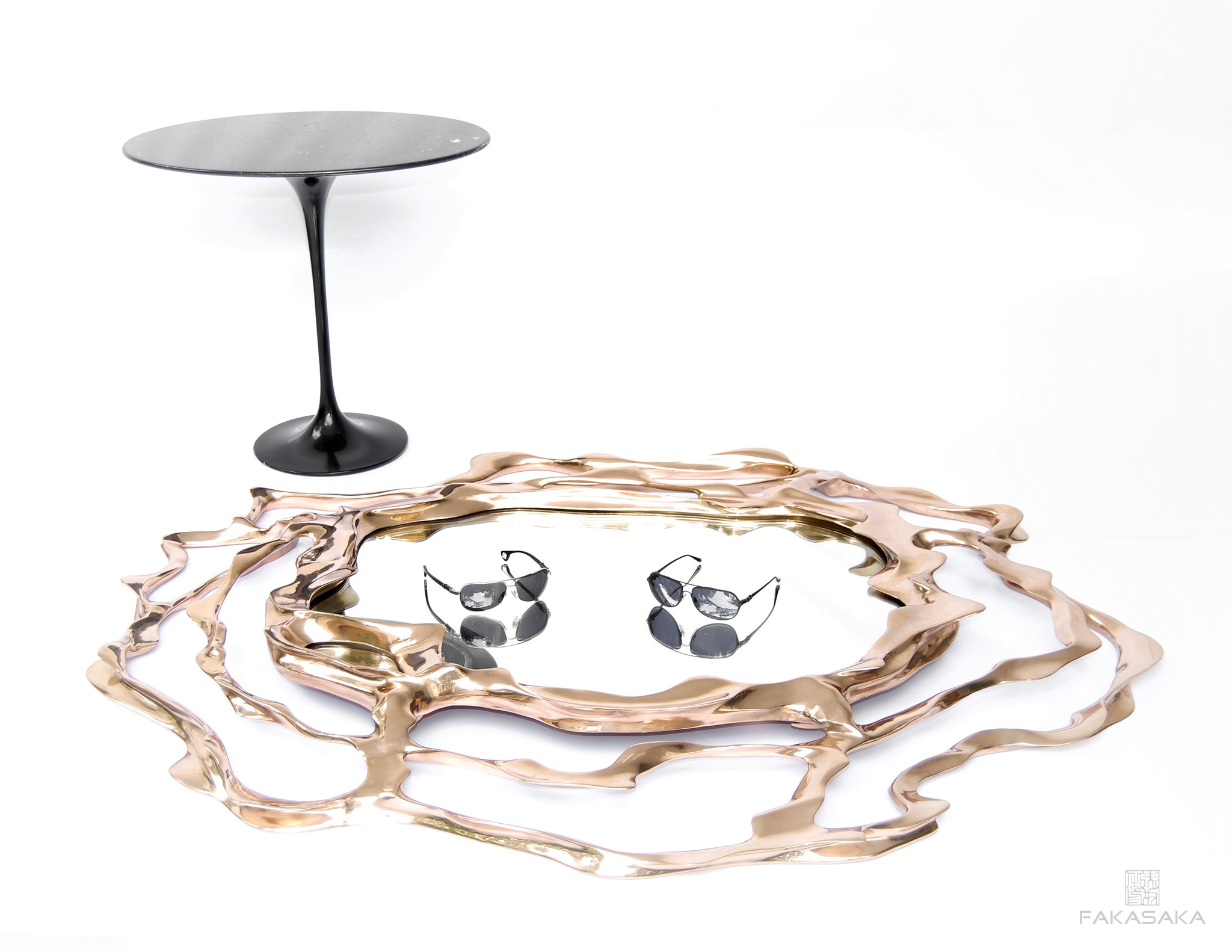 ALEXIA<br><br>LARGE SIZE MIRROR<br><br>POLISHED BRONZE<br>SILVER MIRROR