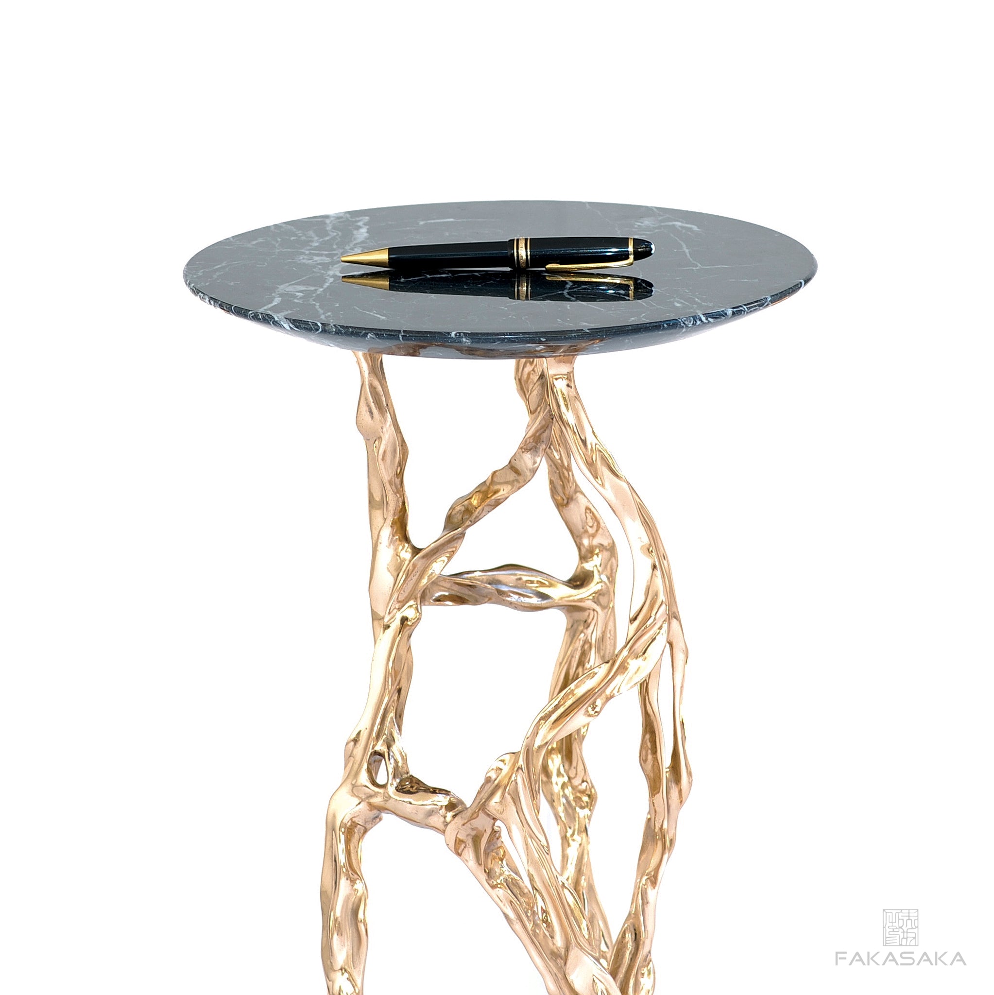 ALEXIA DRINK TABLE<br><br>TRANSLUCENT ONYX<br>BLACKBROWN BRONZE
