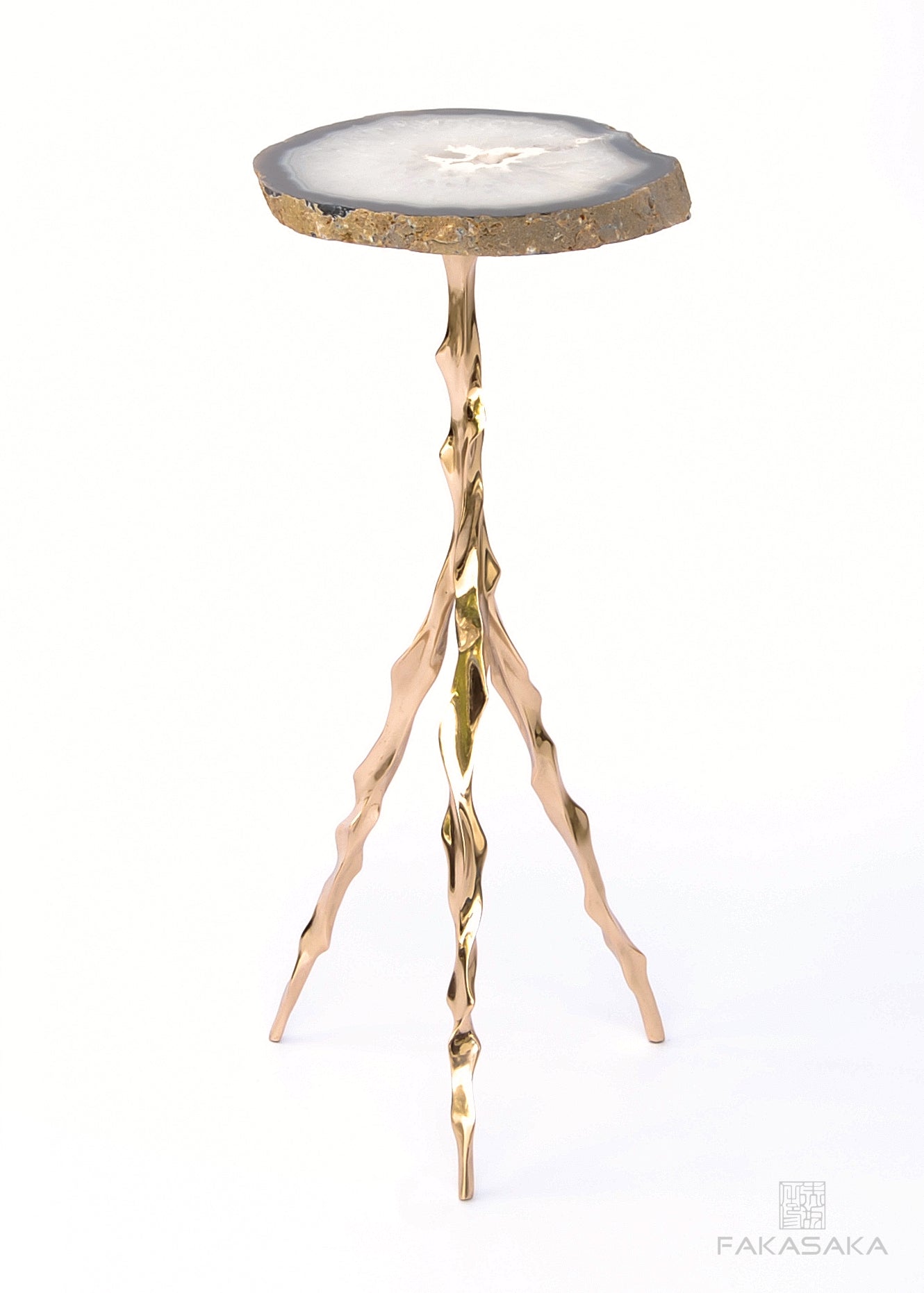 ETTA DRINK TABLE<br><br>AGATE<br>POLISHED BRONZE