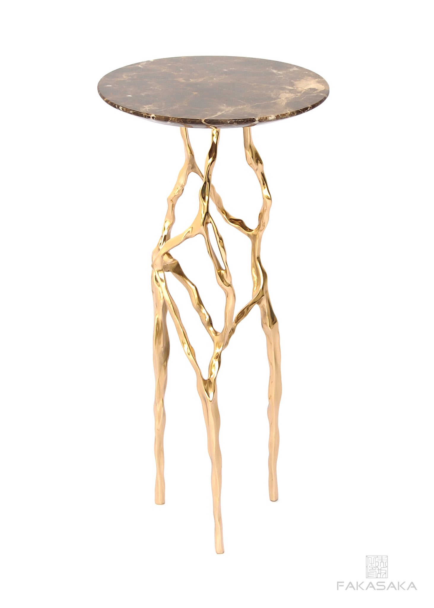 SID DRINK TABLE<br><br>MARRON IMPERIAL MARBLE<br>POLISHED BRONZE
