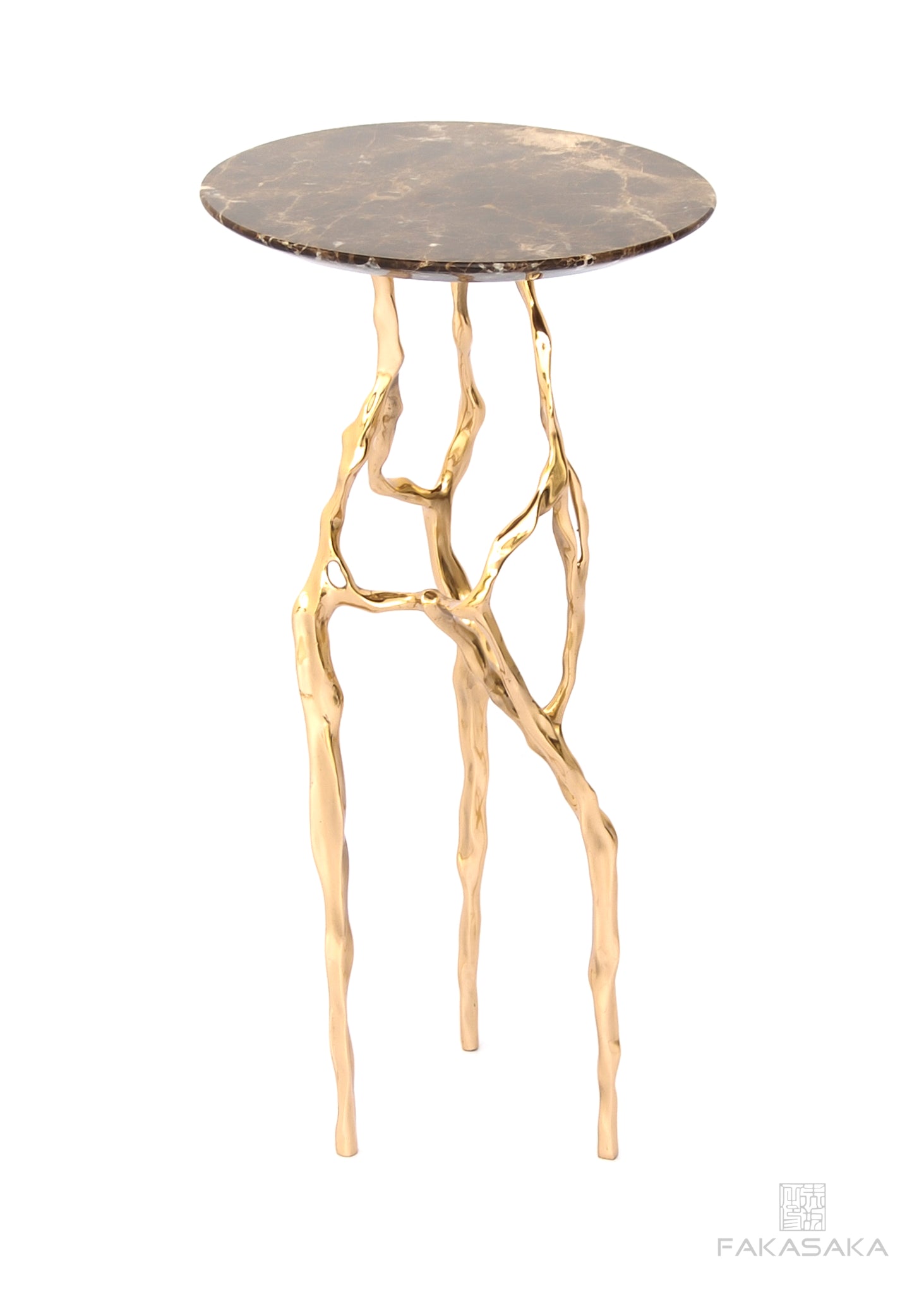 SID DRINK TABLE<br><br>MARRON IMPERIAL MARBLE<br>POLISHED BRONZE
